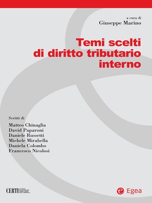 cover image of Temi scelti di diritto tributario interno